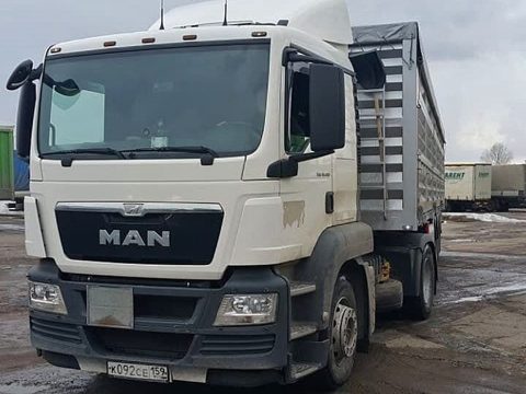 г.Пермь, Зерновоз с 4х осным полуприцепом на пневмоподвеске c датчиками осевых нагрузок